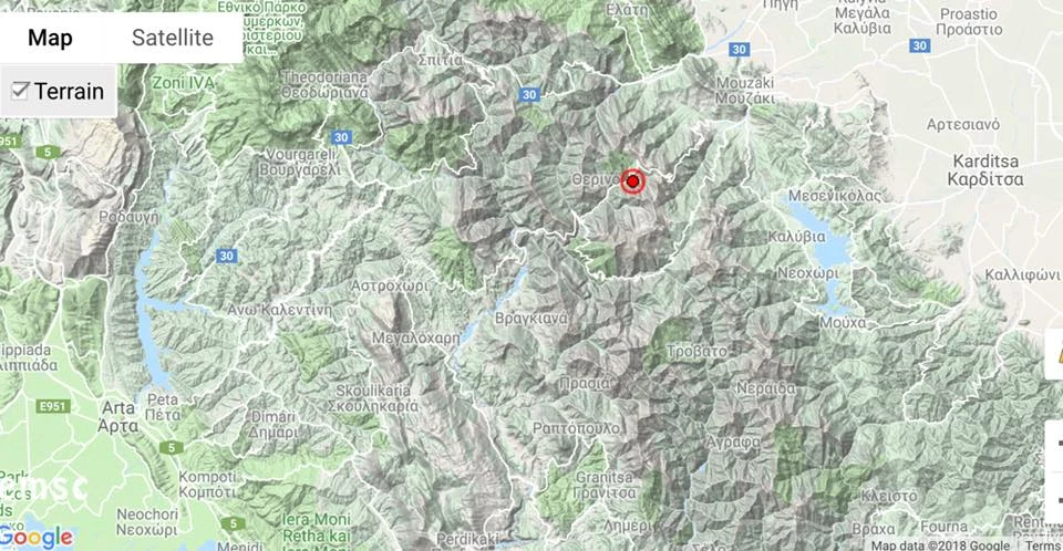 ΕΚΤΑΚΤΟ: Σεισμός τώρα αισθητός σε Τρίκαλα και Λάρισα